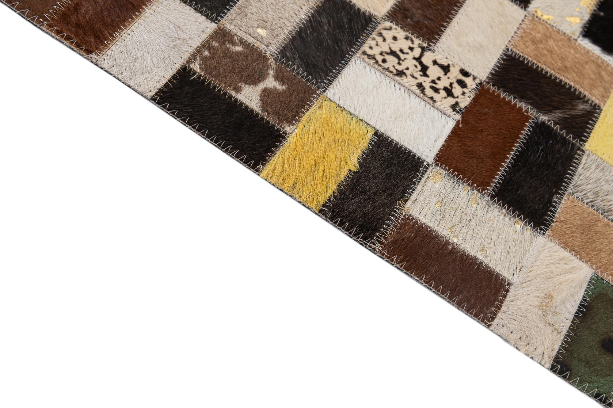 5' 1 x 8' Cowhide - Patchwork Rug