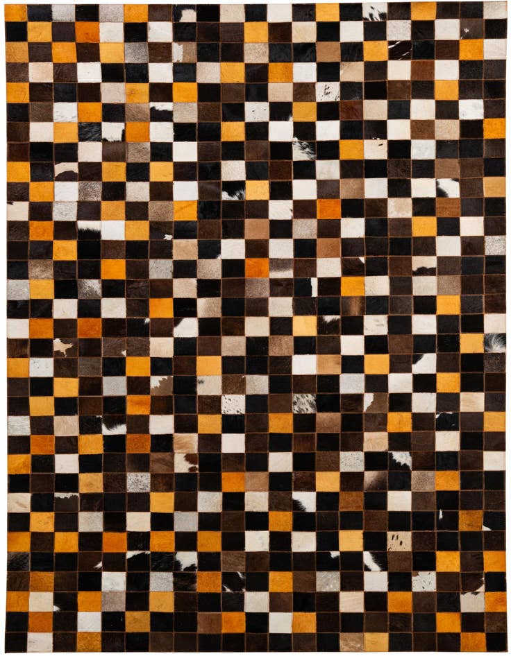Detail image of 5' 2 x 8' Cowhide - Patchwork Rug