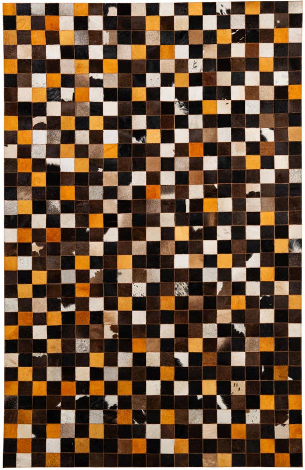 Detail image of 5' 2 x 8' Cowhide - Patchwork Rug