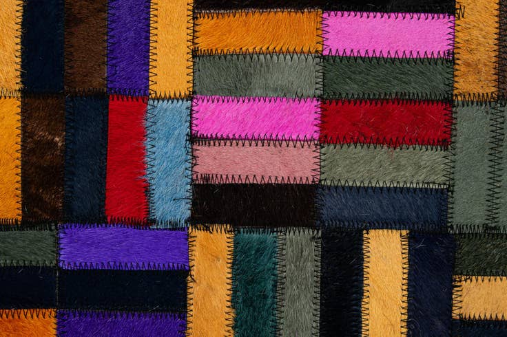 Detail image of 4' 11 x 7' 11 Cowhide - Patchwork Rug