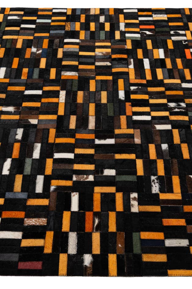 Detail image of 4' 11 x 8' 1 Cowhide - Patchwork Rug