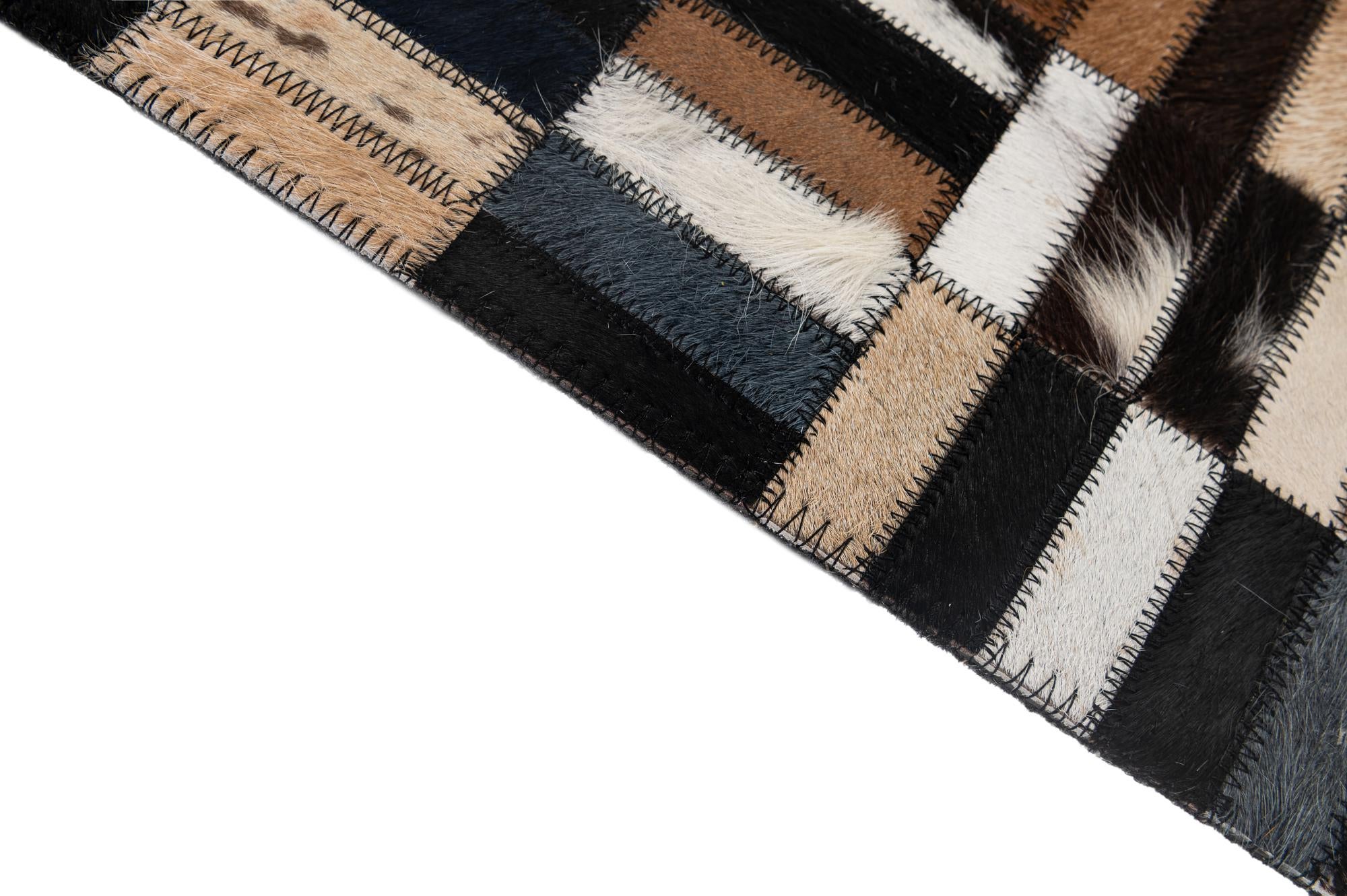 5' 1 x 8' 1 Cowhide - Patchwork Rug