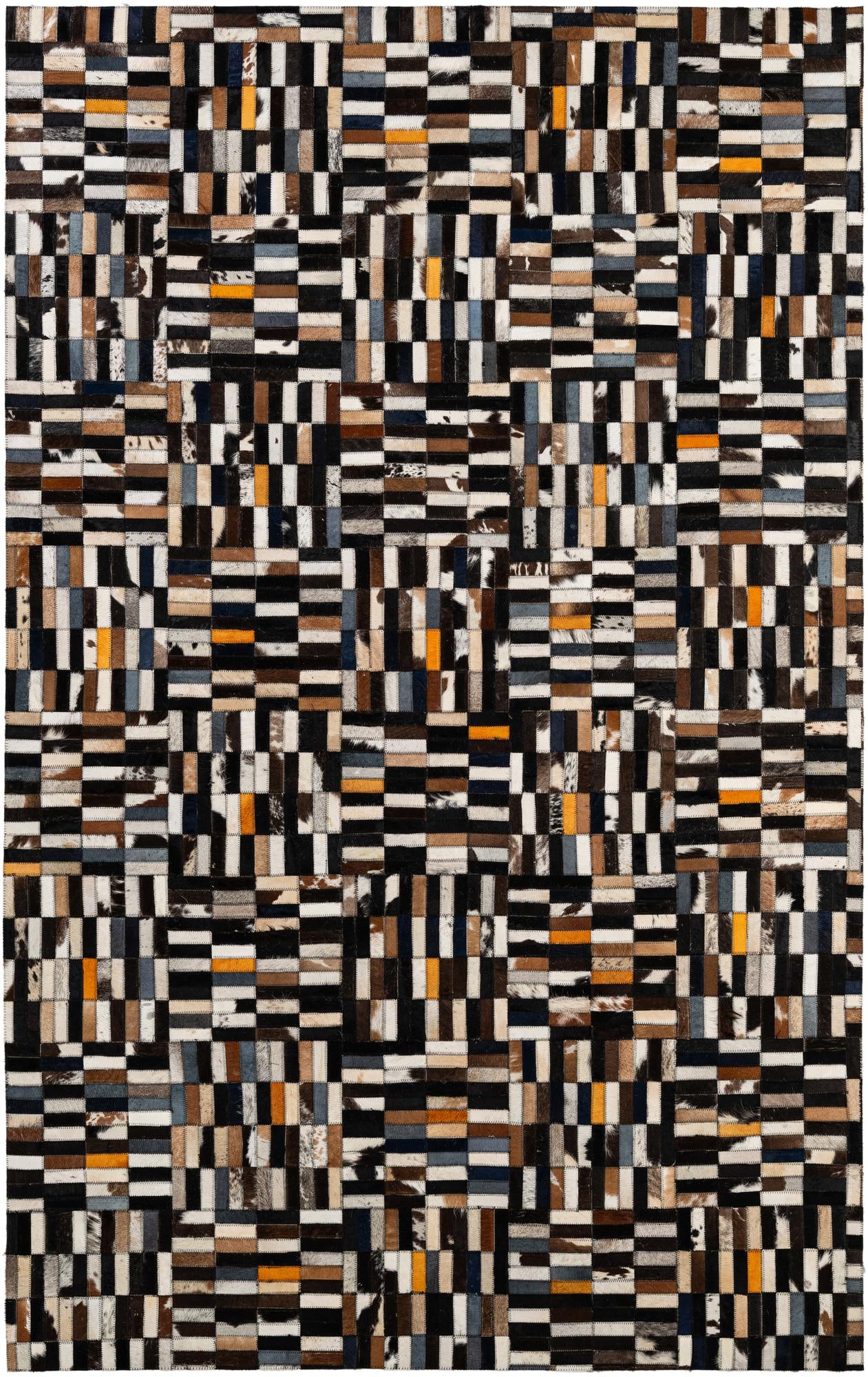 5' 1 x 8' 1 Cowhide - Patchwork Rug