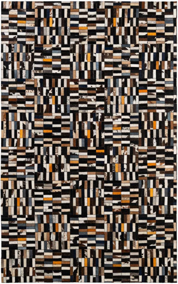 Detail image of 5' 1 x 8' 1 Cowhide - Patchwork Rug