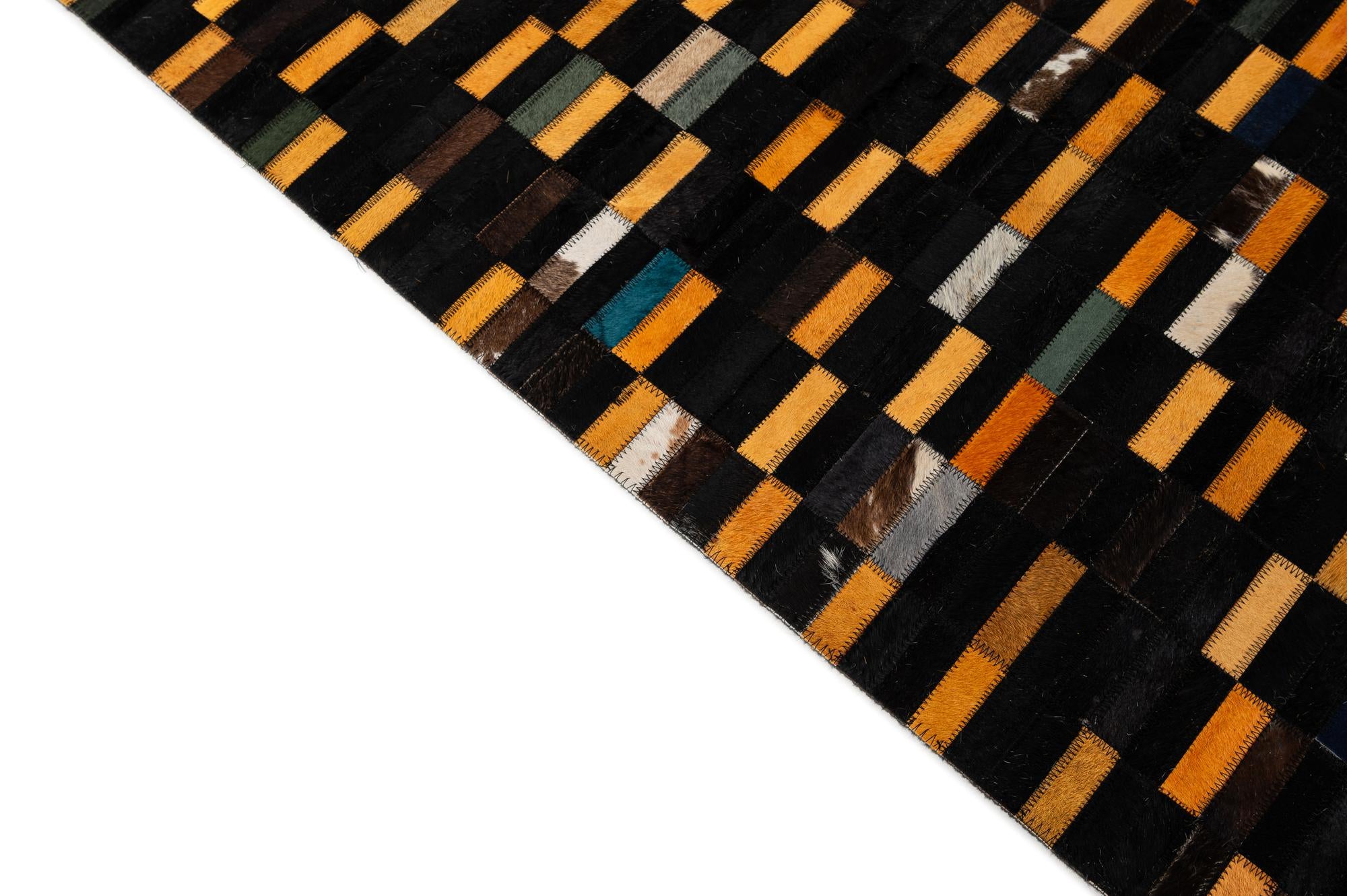 5' 2 x 7' 10 Cowhide - Patchwork Rug