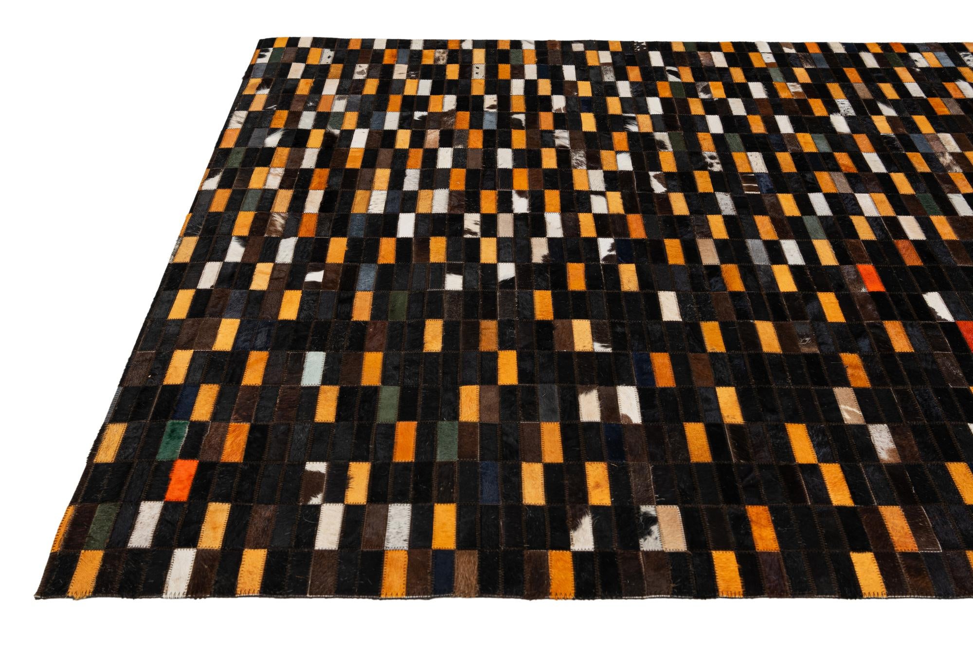 5' 1 x 8' Cowhide - Patchwork Rug