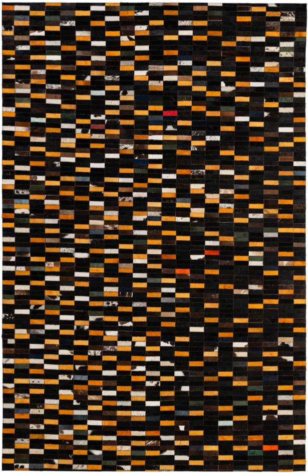 Detail image of 5' 1 x 8' Cowhide - Patchwork Rug