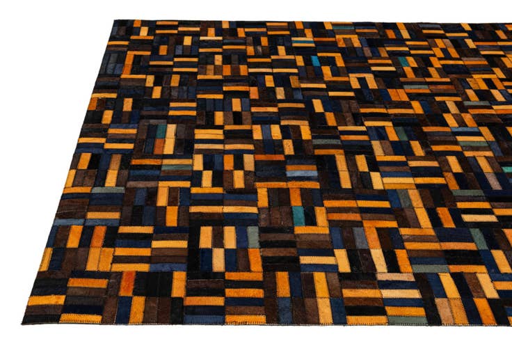 Detail image of 4' 11 x 7' 11 Cowhide - Patchwork Rug