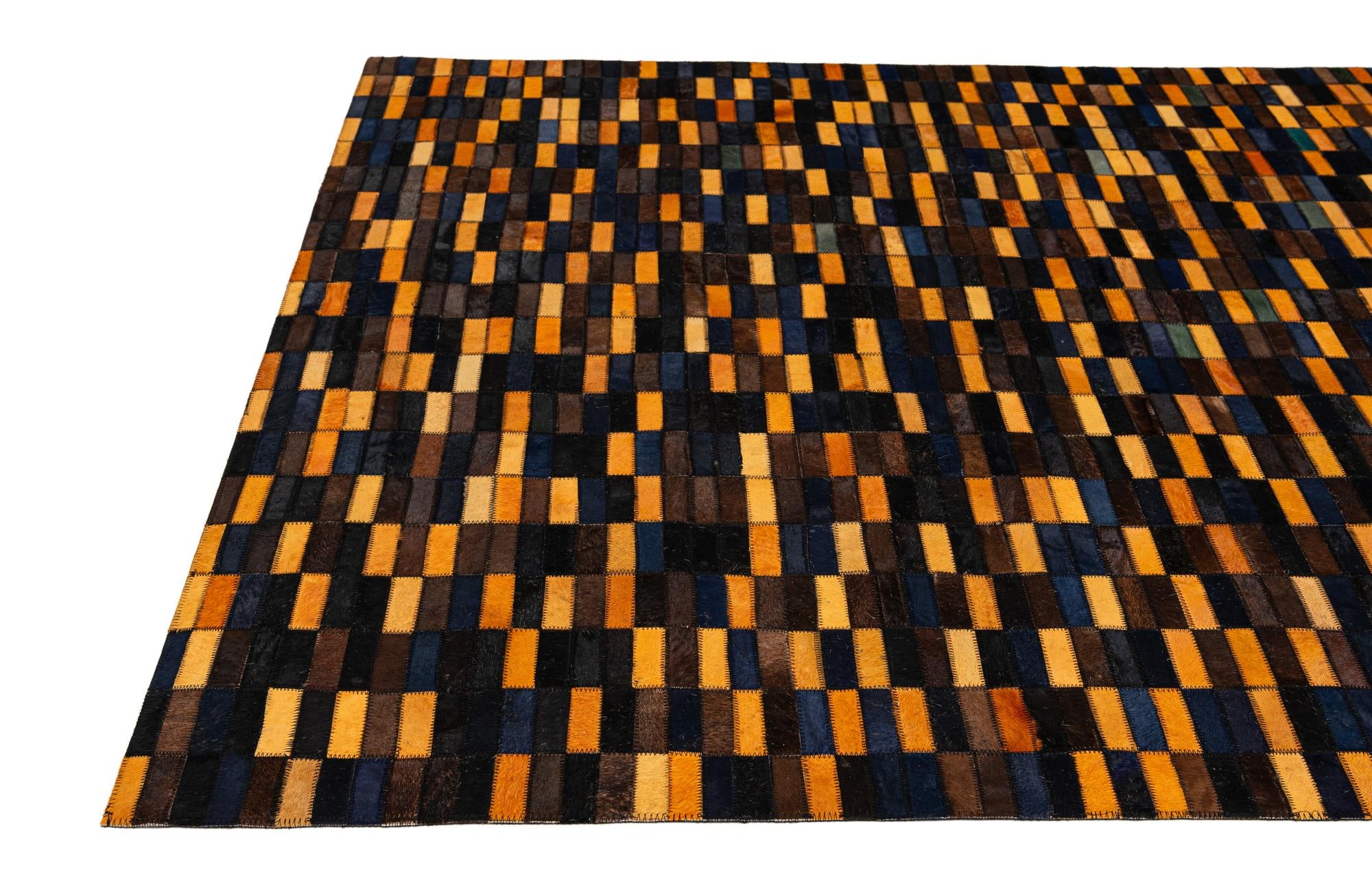 5' x 7' 11 Cowhide - Patchwork Rug