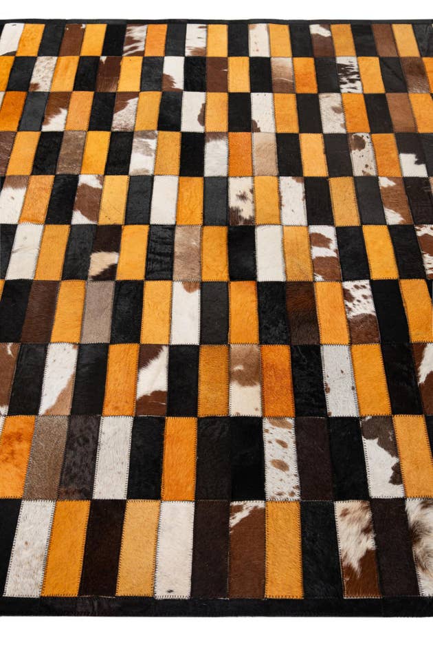 Detail image of 5' 2 x 8' 1 Cowhide - Patchwork Rug