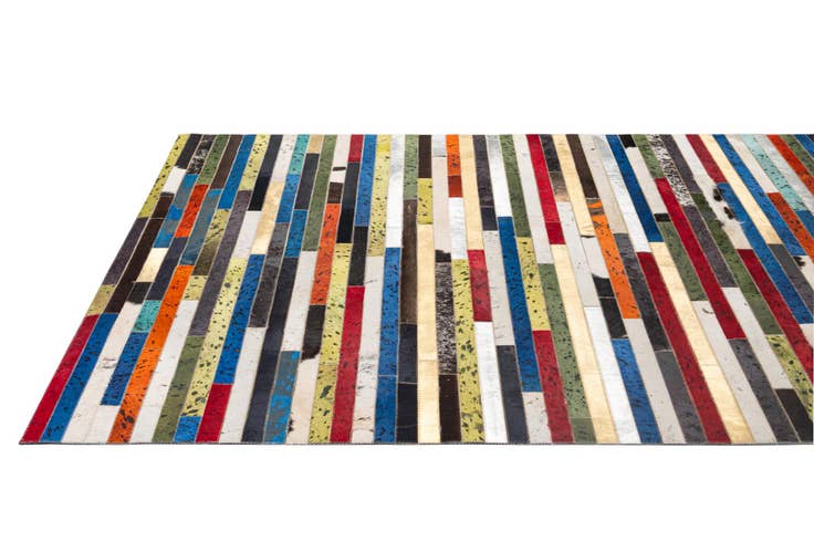 Detail image of 5' 1 x 8' 1 Cowhide - Patchwork Rug