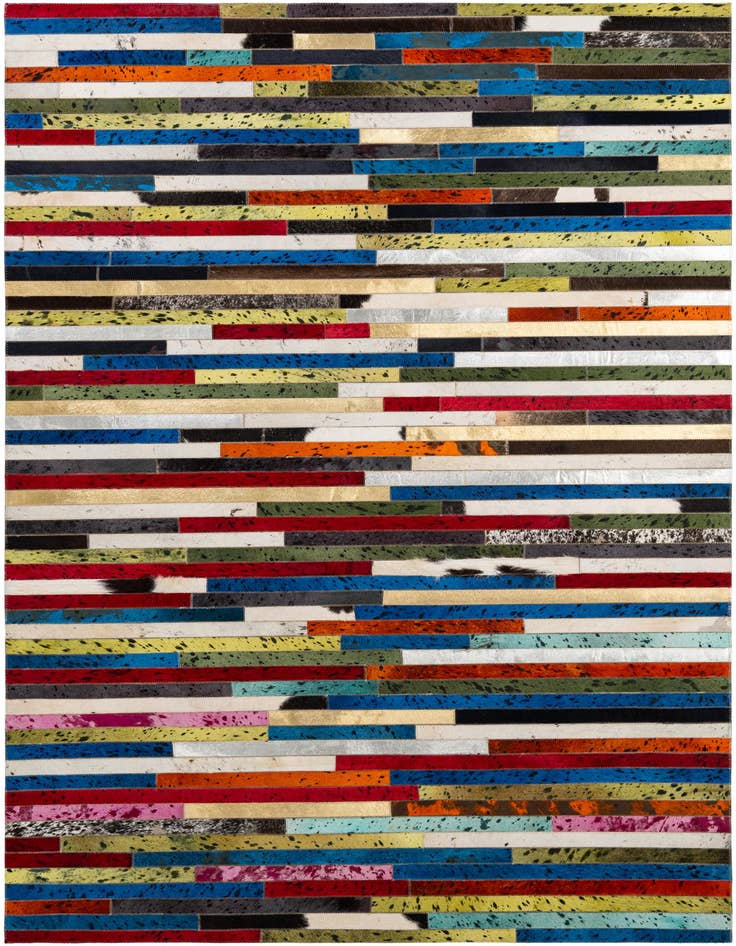 Detail image of 5' 1 x 8' 1 Cowhide - Patchwork Rug