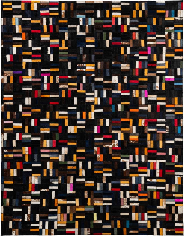 Detail image of 5' 1 x 8' Cowhide - Patchwork Rug