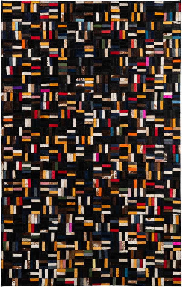 Detail image of 5' 1 x 8' Cowhide - Patchwork Rug