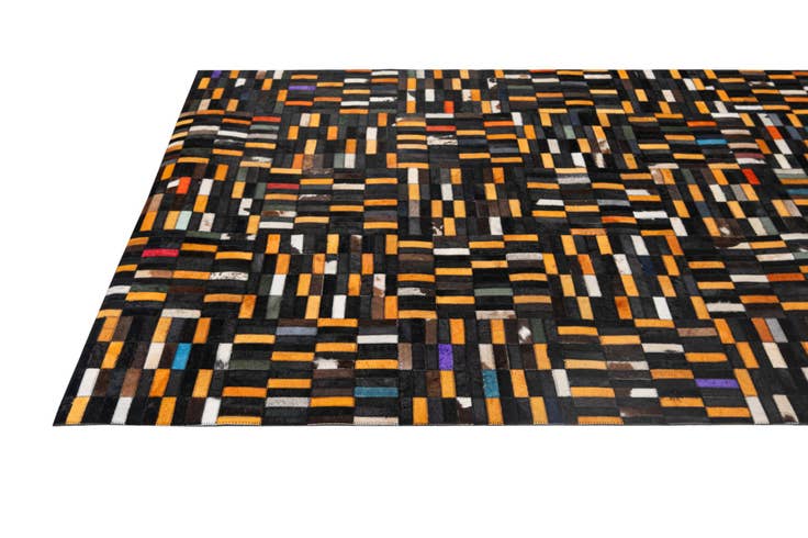 Detail image of 4' 11 x 8' 1 Cowhide - Patchwork Rug
