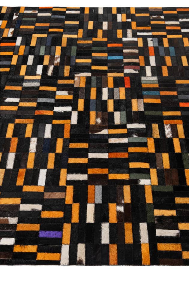 Detail image of 4' 11 x 8' 1 Cowhide - Patchwork Rug