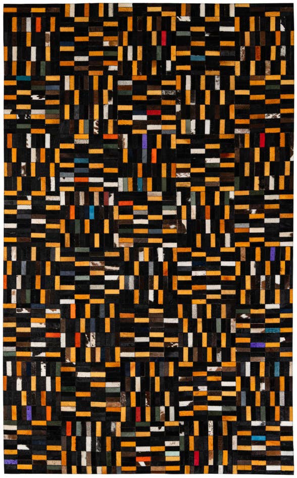 Detail image of 4' 11 x 8' 1 Cowhide - Patchwork Rug