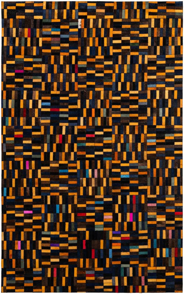 Detail image of 5' 1 x 7' 11 Cowhide - Patchwork Rug
