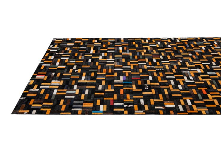 Detail image of 5' 2 x 8' 1 Cowhide - Patchwork Rug