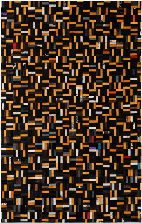 Detail image of 5' 2 x 8' 1 Cowhide - Patchwork Rug