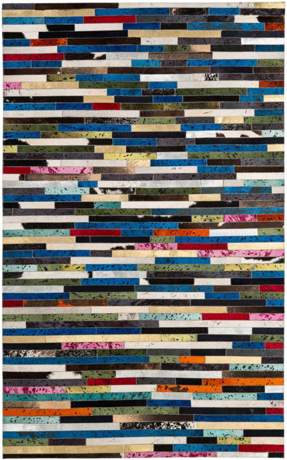 Detail image of 5' 1 x 8' 2 Cowhide - Patchwork Rug