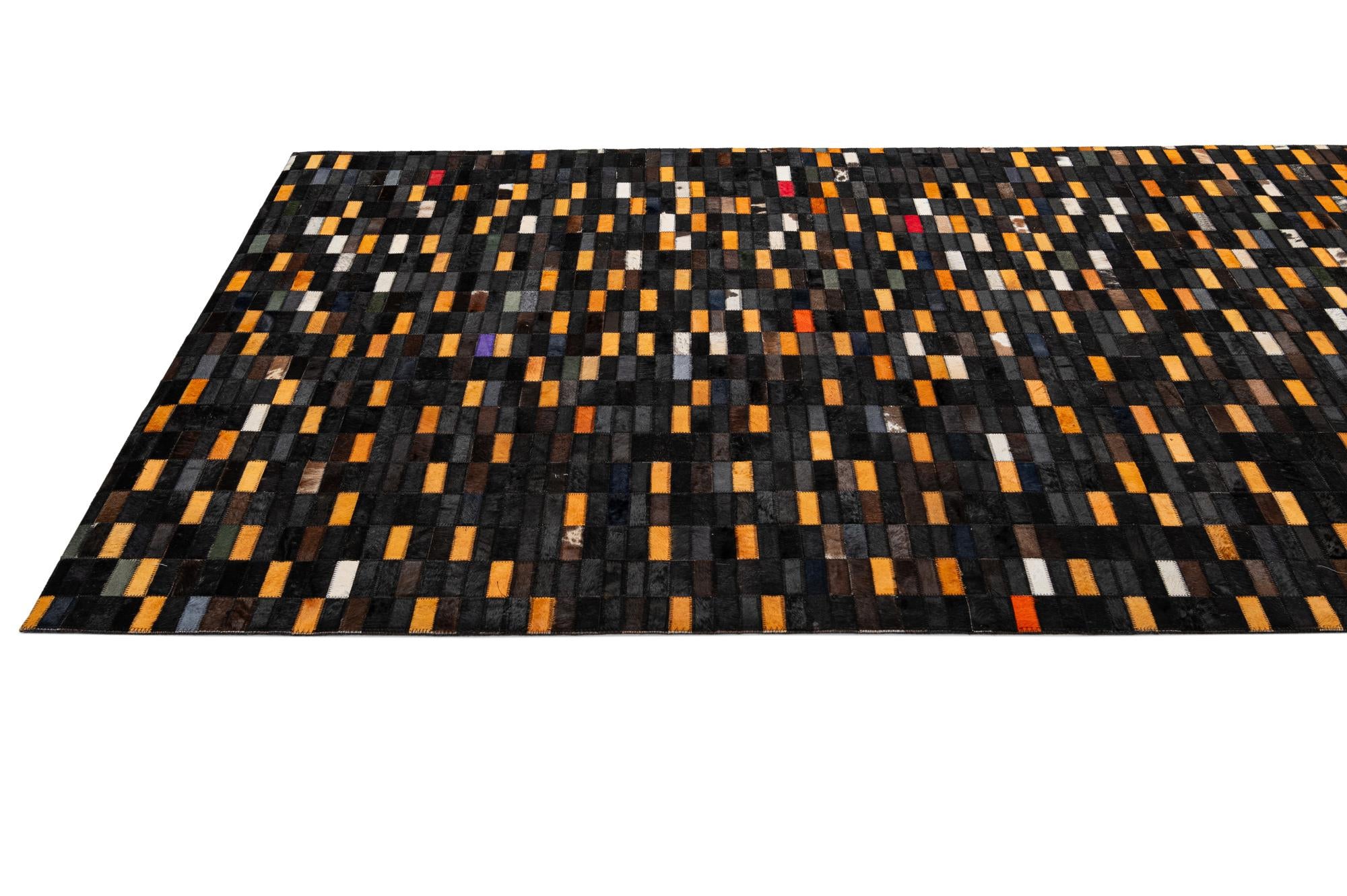 5' 1 x 8' Cowhide - Patchwork Rug