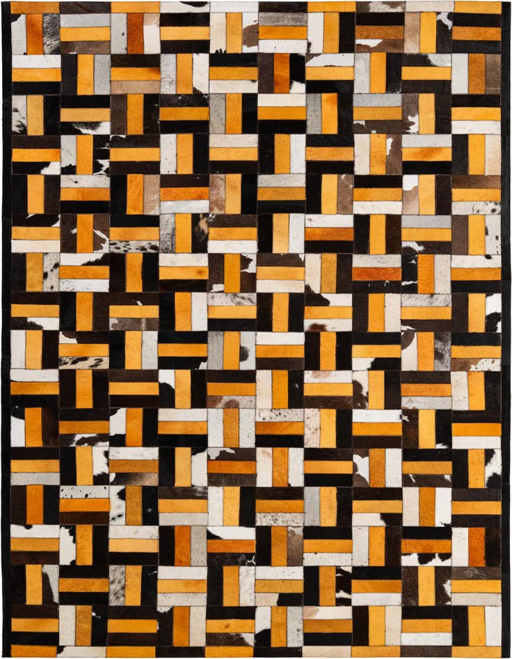 Detail image of 5' 2 x 8' Cowhide - Patchwork Rug