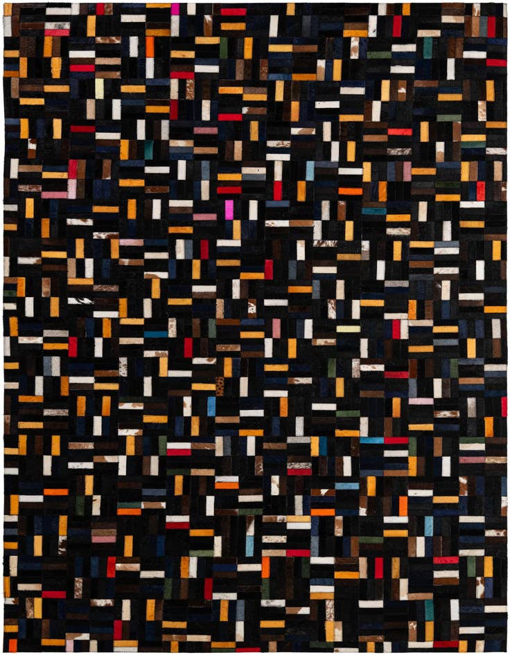 Detail image of 5' 1 x 8' Cowhide - Patchwork Rug
