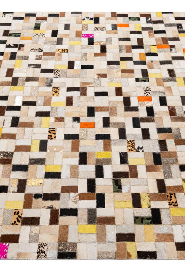 Detail image of 5' x 8' Cowhide - Patchwork Rug