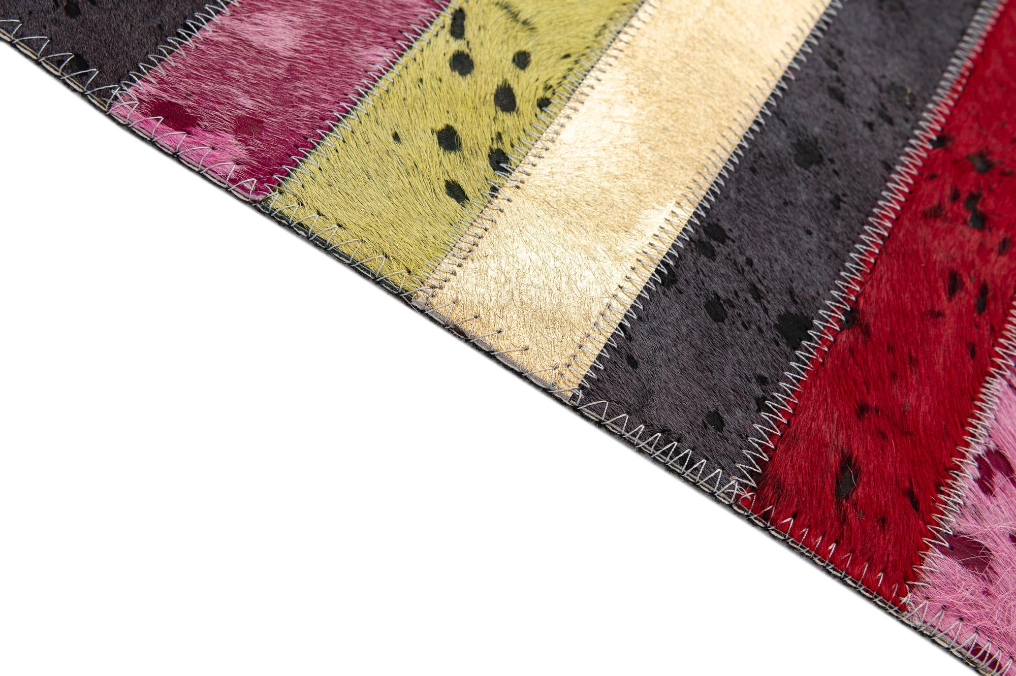 5' 1 x 8' Cowhide - Patchwork Rug