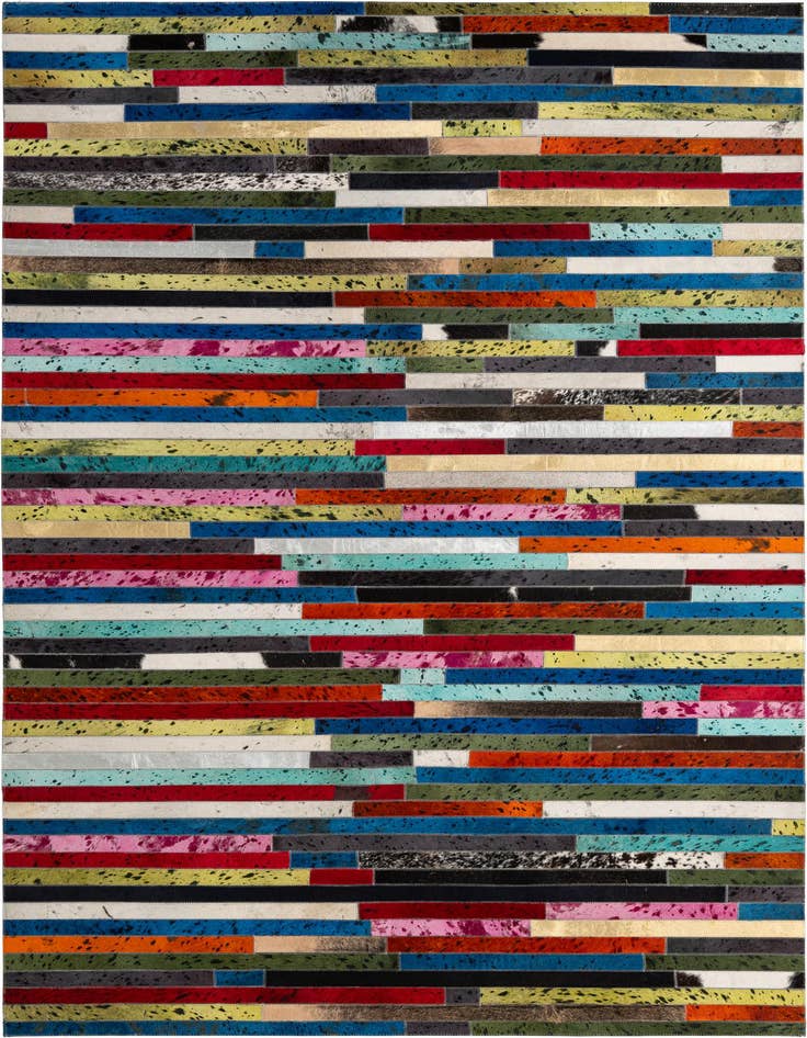 Detail image of 5' 1 x 8' Cowhide - Patchwork Rug