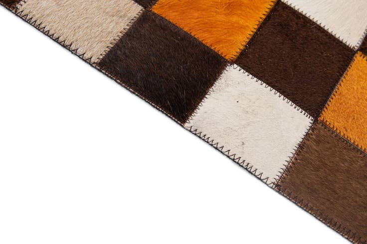 Detail image of 5' 2 x 8' 1 Cowhide - Patchwork Rug