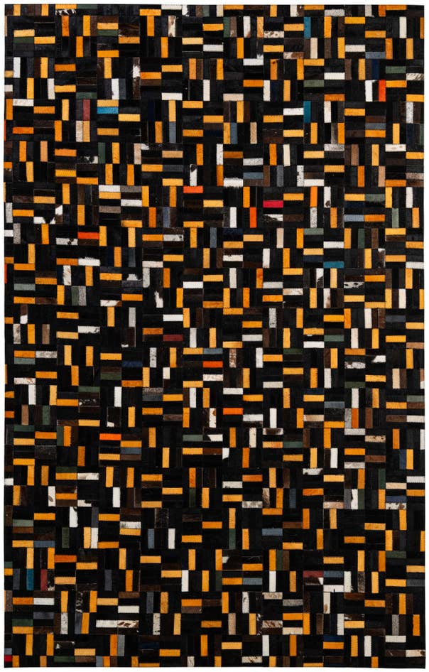 Detail image of 5' 2 x 8' Cowhide - Patchwork Rug