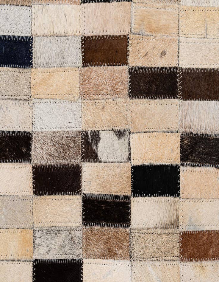 Detail image of 4' 11 x 7' 11 Cowhide - Patchwork Rug