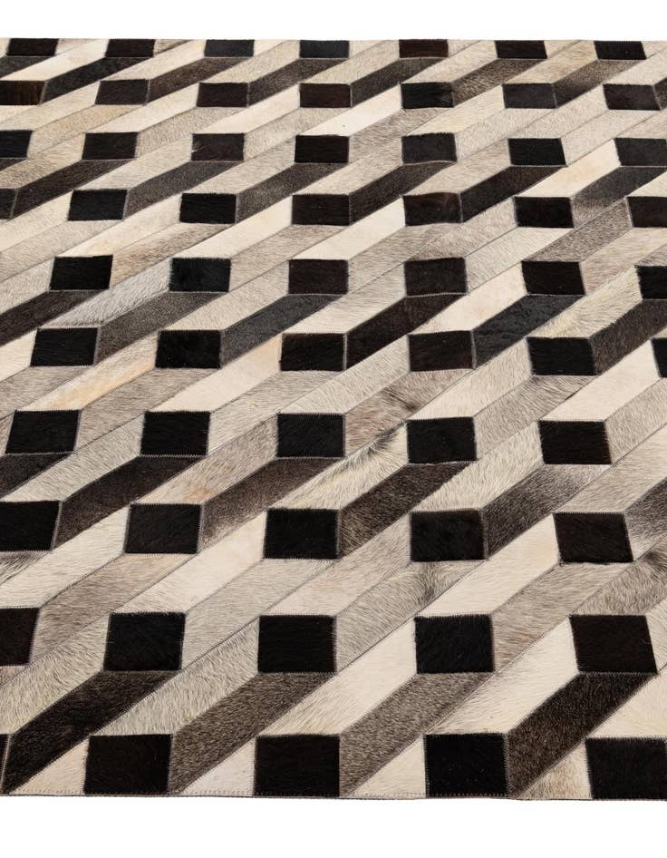 Detail image of 5' 2 x 8' 2 Cowhide - Patchwork Rug