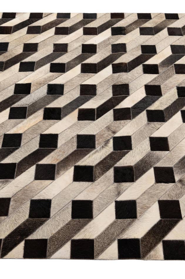 Detail image of 5' 2 x 8' 2 Cowhide - Patchwork Rug