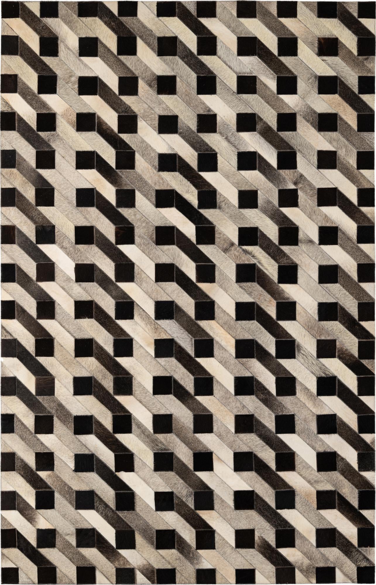 5' 2 x 8' 2 Cowhide - Patchwork Rug