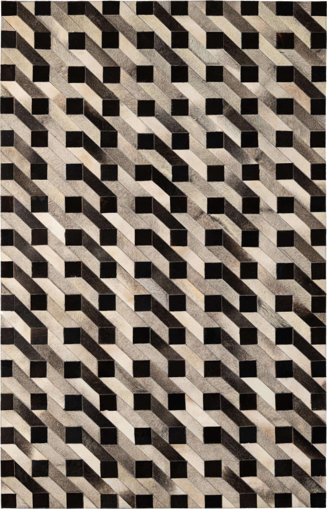 5' 2 x 8' 2 Cowhide - Patchwork Rug