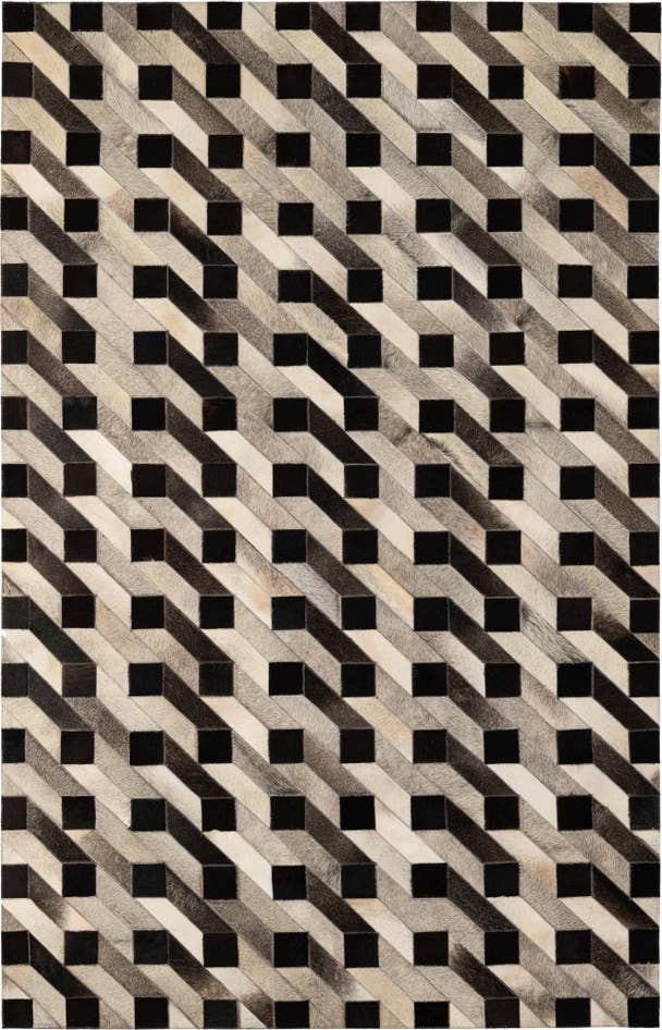 Detail image of 5' 2 x 8' 2 Cowhide - Patchwork Rug
