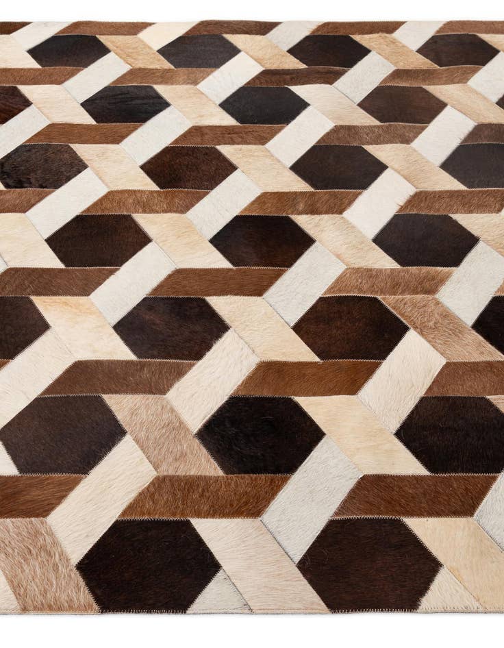 Detail image of 5' 2 x 7' 11 Cowhide - Patchwork Rug