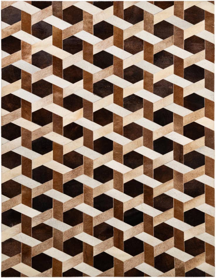 Detail image of 5' 2 x 7' 11 Cowhide - Patchwork Rug