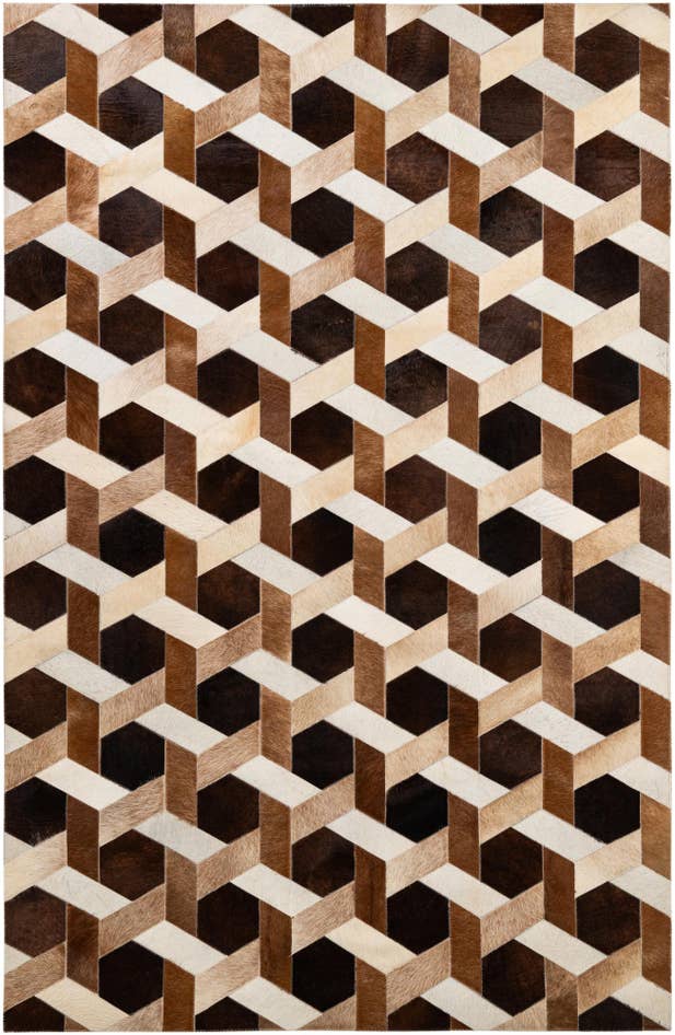Detail image of 5' 2 x 7' 11 Cowhide - Patchwork Rug