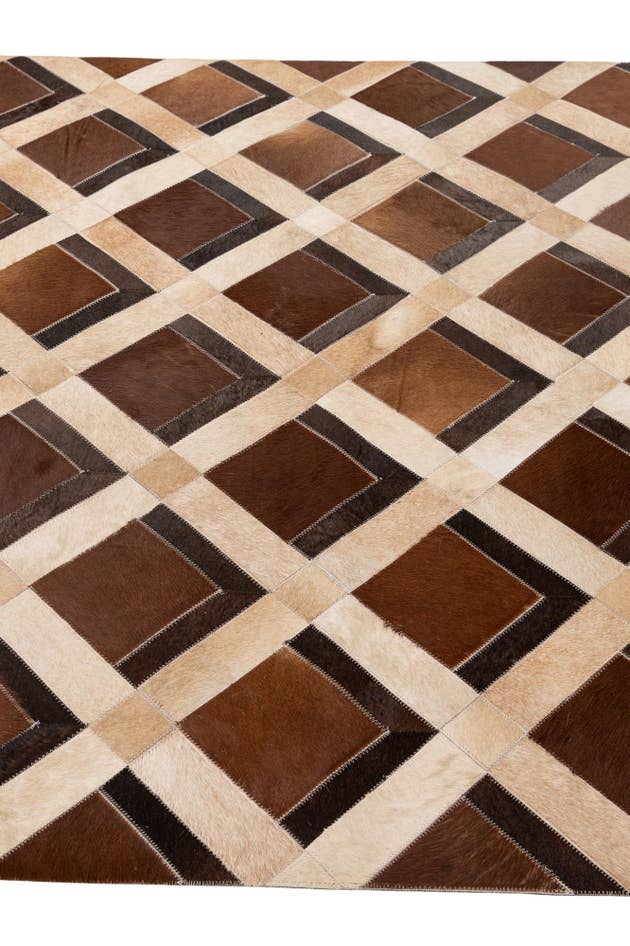 Detail image of 5' 2 x 8' Cowhide - Patchwork Rug