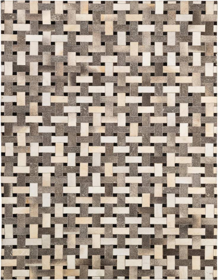 Detail image of 5' 2 x 8' Cowhide - Patchwork Rug