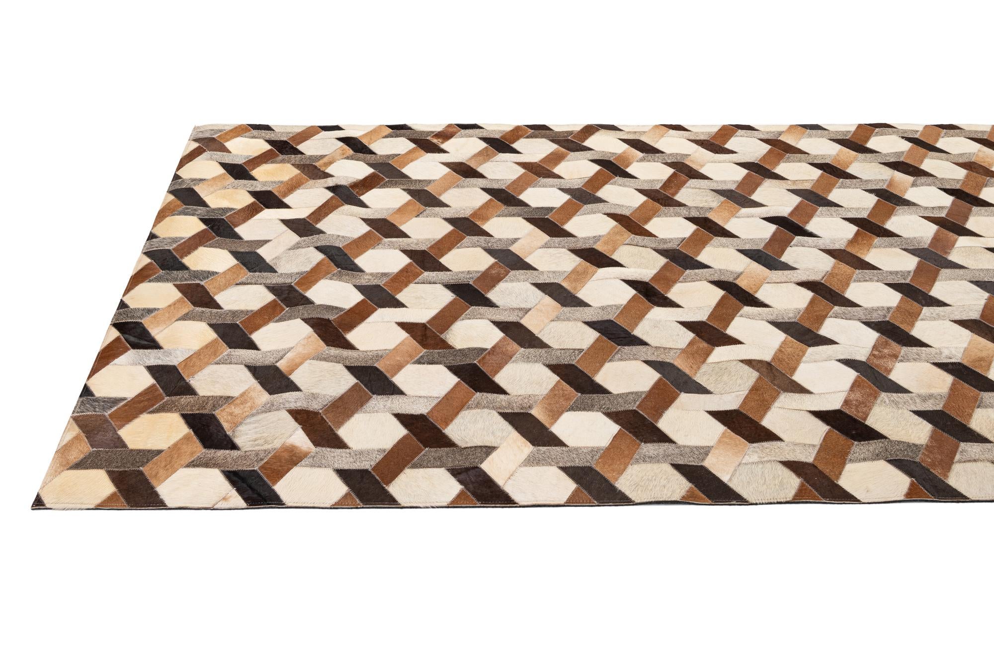 5' 2 x 7' 10 Cowhide - Patchwork Rug