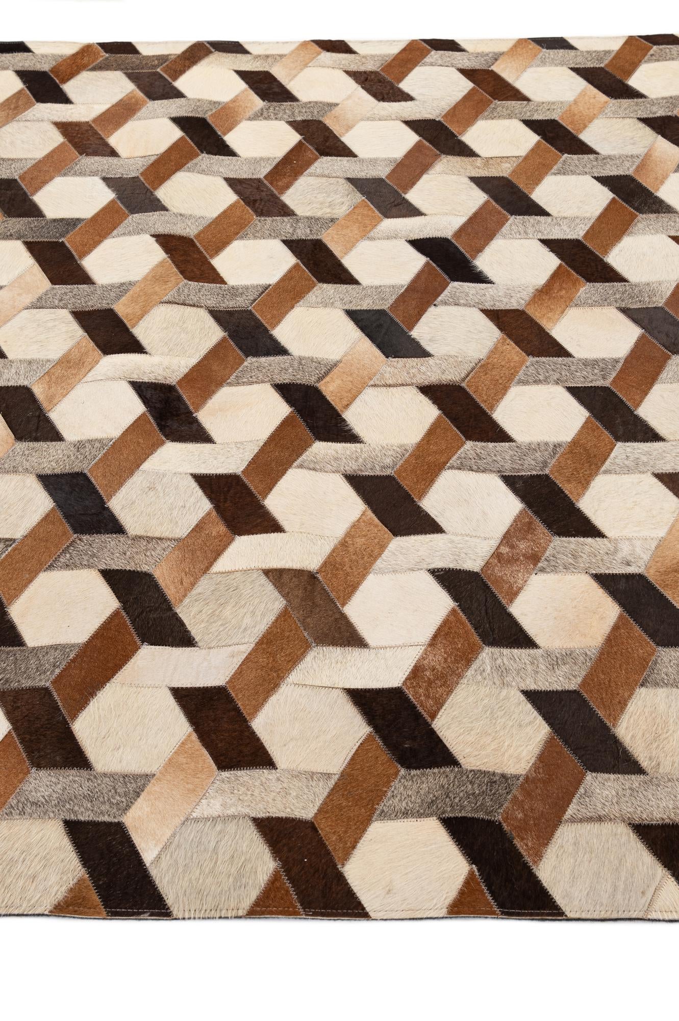 5' 2 x 7' 10 Cowhide - Patchwork Rug