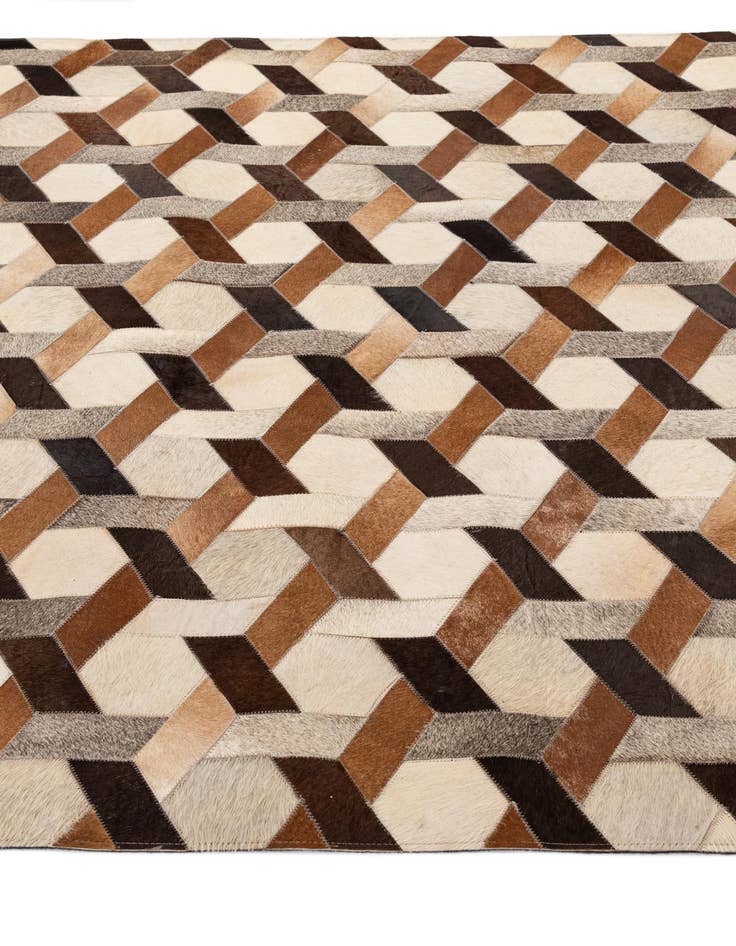 Detail image of 5' 2 x 7' 10 Cowhide - Patchwork Rug