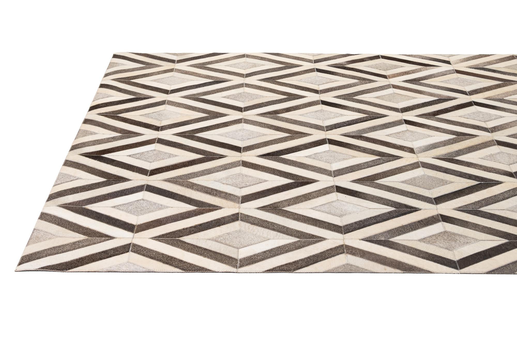 5' 1 x 7' 10 Cowhide - Patchwork Rug