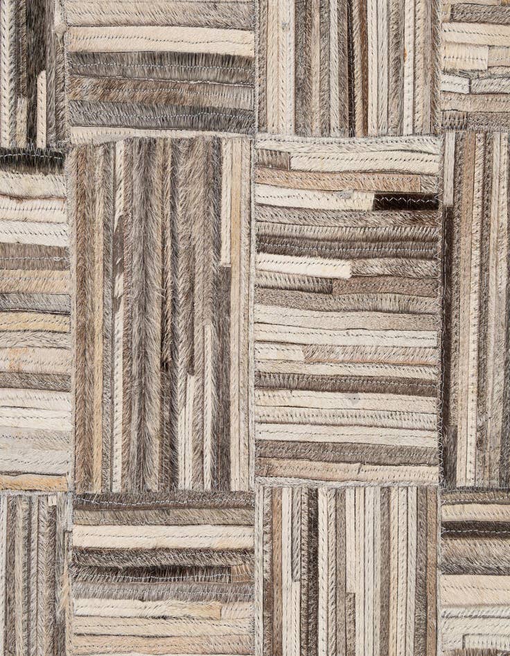Detail image of 4' 11 x 7' 10 Cowhide - Patchwork Rug