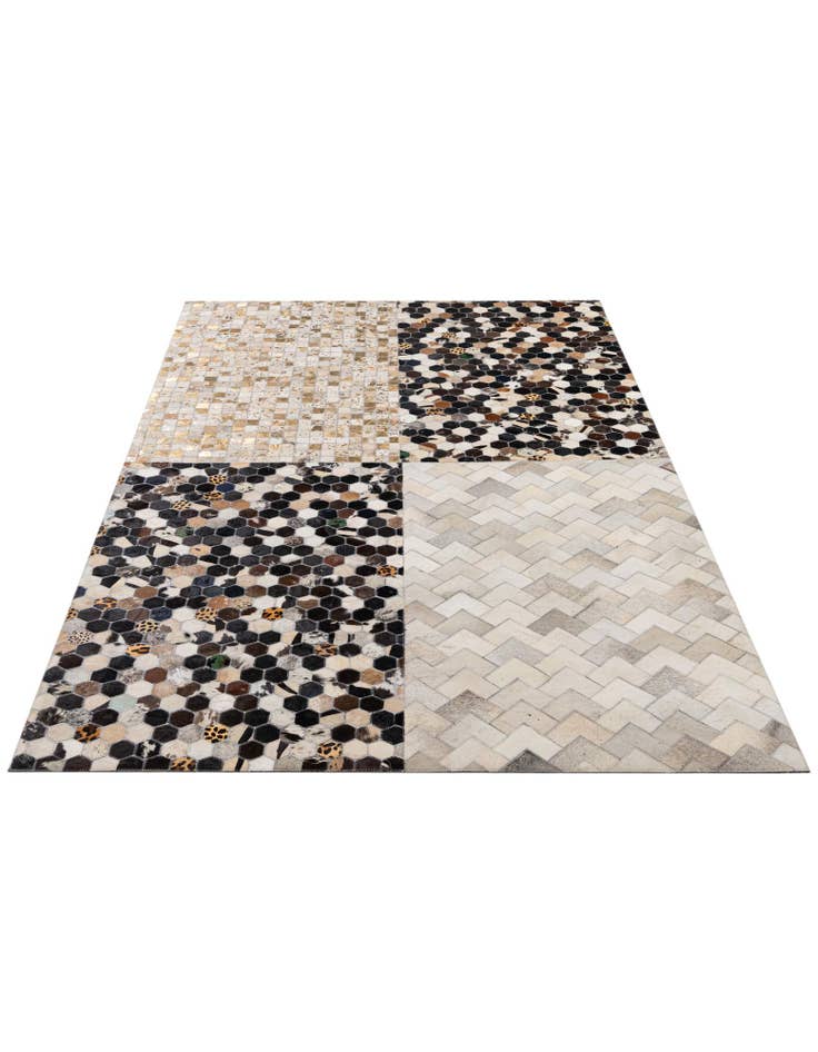 Detail image of 4' 11 x 8' 1 Cowhide - Patchwork Rug
